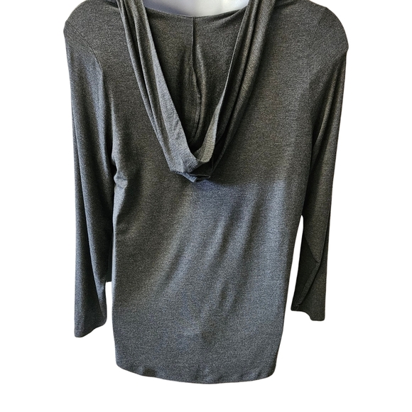 Torrid Plus size gray super soft long sleeve open Vneck  hooded floral skull Top - Picture 8 of 14